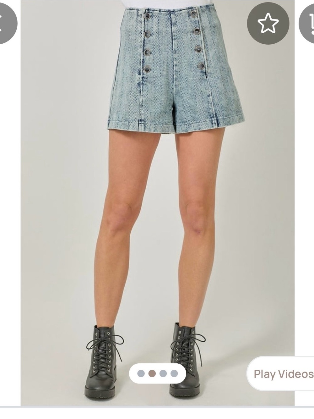 Mystree Light Blue High-Rise Button Front Denim Shorts